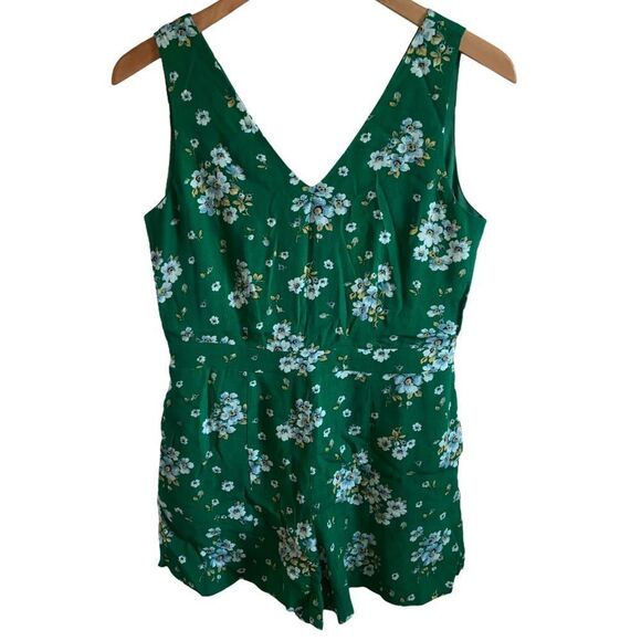 Loft - green floral pattern romper - Picture 1 of 14